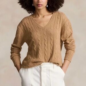 Ralph Lauren Tan V-Neck Sweater